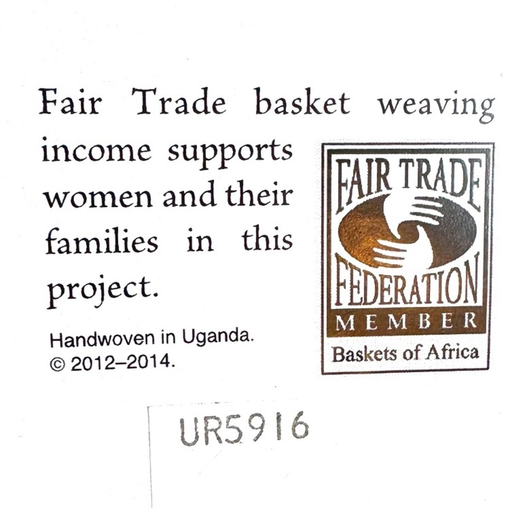 Ugandan Bukedo & raffia fair traded hand woven African wall basket - Picture 7 of 8